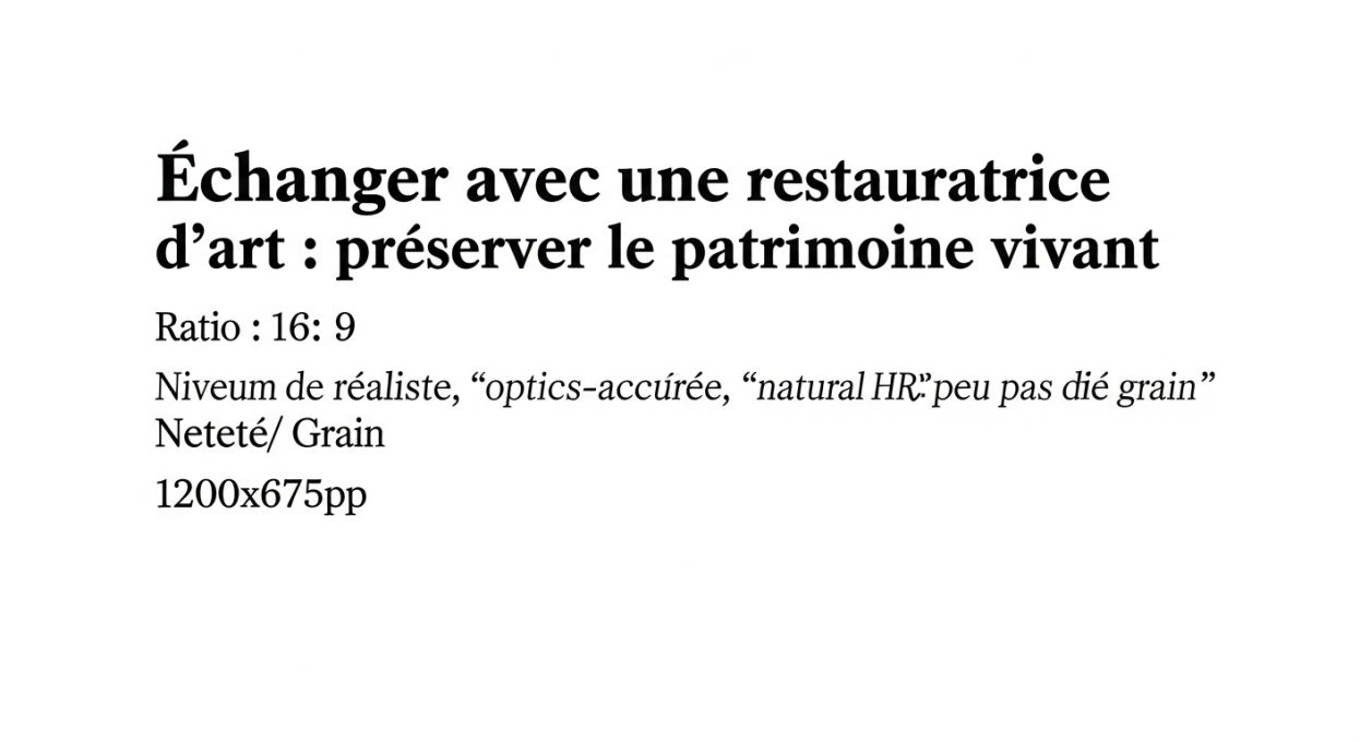Échanger avec une restauratrice d’art : préserver le patrimoine vivant